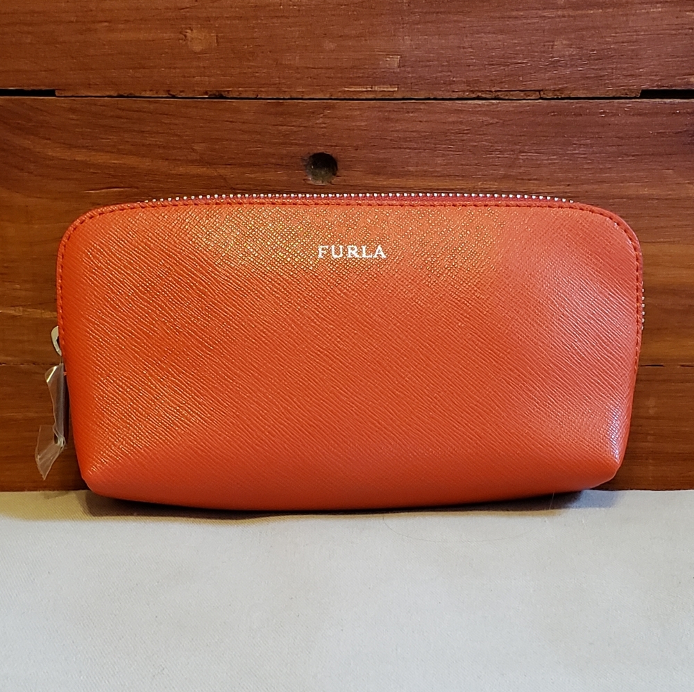 NWOT Furla red cosmetic case